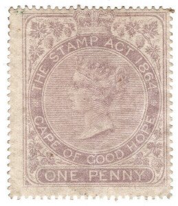 (I.B) Cape of Good Hope Revenue : Stamp Duty 1d (1865)