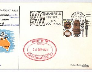 GB Notts Air Mail Cover FASTEST ROUND WORLD FLIGHT RACE *Signed* 1972 Pilot MJ39