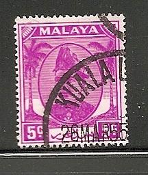 Malaya Selangor 1949 used s.c.#  95