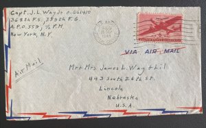 1945 US army Post office 359 Airmail  Cover To Lincoln NB USA Capt JL Way