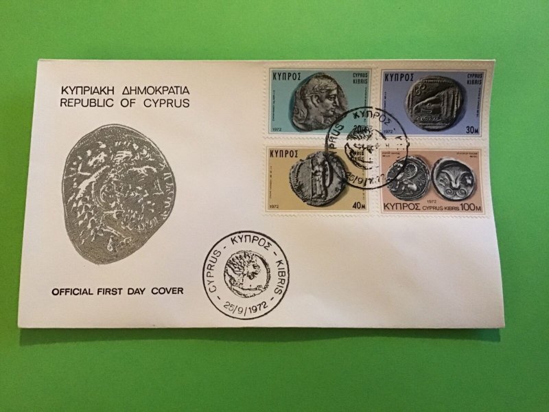 Cyprus First Day Cover Ancient Coins 1972  Stamp Cover R43180