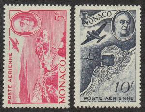 Monaco Roosevelt (Scott #C14-15) Mint No Gum