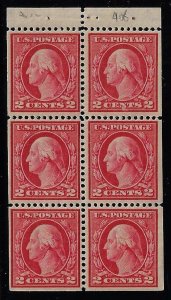 Scott #406a - $65.00 – VF-OG-LH – Choice booklet pane of 6. Excellent centering