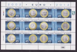 Marshall Is.-Sc#1036- id9-unused NH sheet-Euro currency-2012-