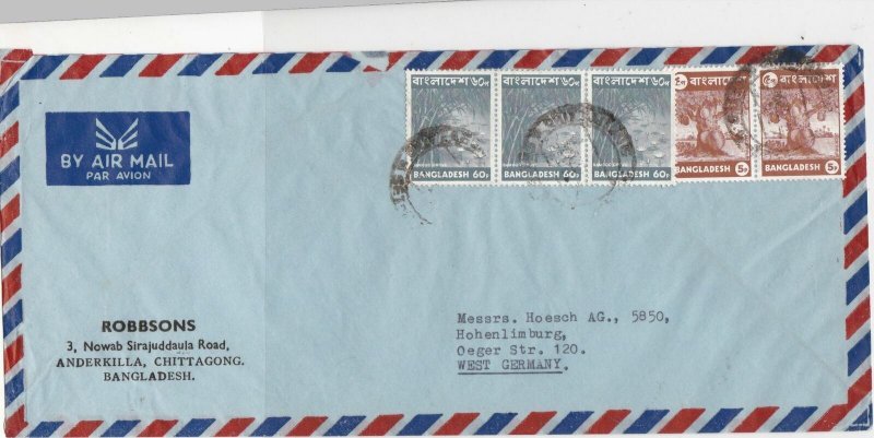 Bangladesh Airmail to W.Germany Bamboo Grove + Jack Fruit Stamps Cover Ref 29107 