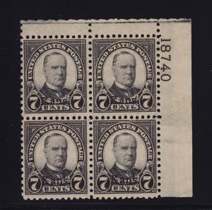 665 Plateblock VF-XF-OG mint lightly hinged Rich color cv $ 525 ! see pic !