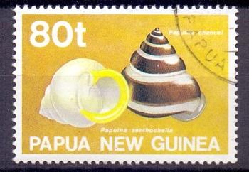 Papua New Guinea  #753  used  1991  snail shells 80t