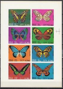 Oman State, 1969 issue. Butterflies, IMPERF sheet. ^