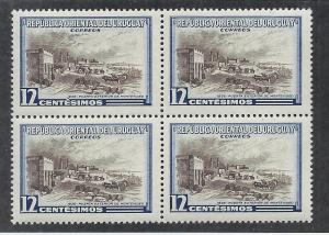 URUGUAY SC# 613 B/4 FVF/MNH 1954