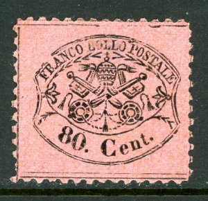 Italy 1868 Roman States 80¢ Black/Rose Lilac Perf 11½ Reprint Mint M748 ⭐⭐