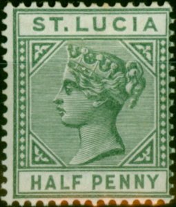 St Lucia 1891 1/2d Dull Green SG43 Fine & Fresh MM