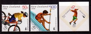 New Zealand 2008 Health - Sports Complete Mint MNH Set SC B189-B190,B192