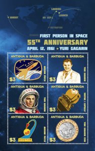 Antigua 2017 - Yuri Gagarin Space - Sheet of 6 Stamps - Scott #3365 - MNH