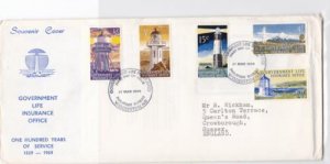 New Zealand 1969 government insurance lighthouses  stamps cover R19924