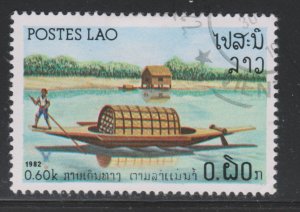 Laos 394 River Vessels 1982