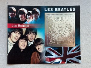 Music Beatles 2023 year 5 blocks Foil. Silver.  perforated  NEW