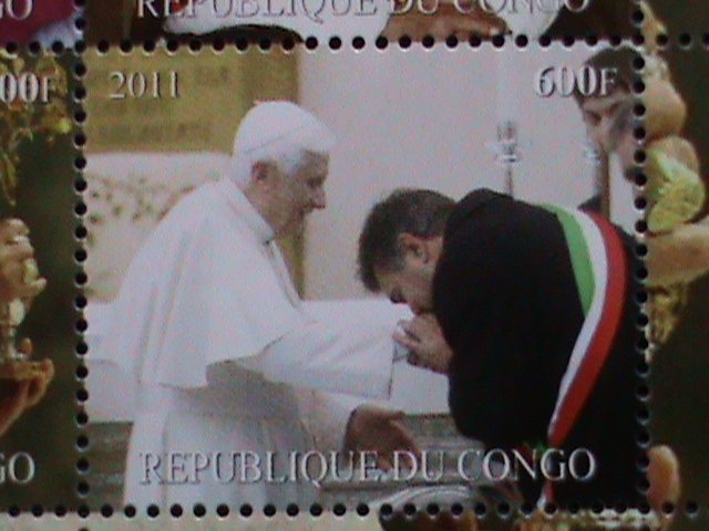 CONGO -2011  POPE VISTING-MNH S/S VERY FINE WE SHIP TO WORLD WIDE AND COMBINE