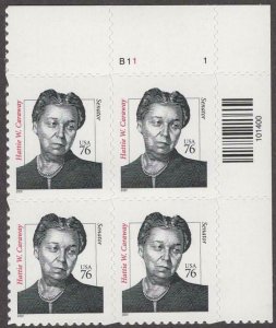 Scott # 3432 - Plate Block Of 4 - Hattie W. Caraway - MNH - 2000