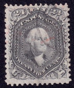 US Scott 78, 1862 Washington, 24c gray lilac, VERY FINE USED
