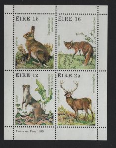 Ireland   #480-483a  MNH   1980   sheet fox hare deer