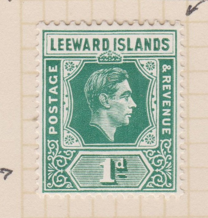 Leeward Islands Sc#121 MH Variety Flat S, damage to value tablet