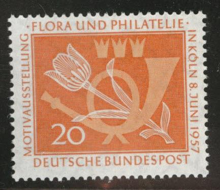 Germany Scott 764 MNH** 1957 Tulip Post Horn stamp