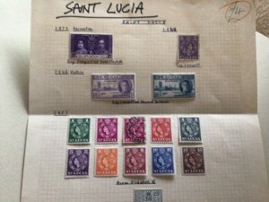 St Lucia mounted mint and used stamps on folded page A11593