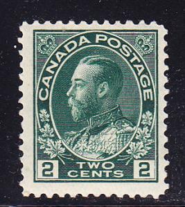 Canada ADMIRAL No.107 2c yellow-green F/VF/NH(**)