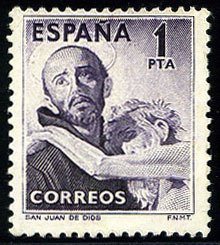 Spain #771 (Ed. 1070) Cat€15.50, 1950 St. John of God, hinged
