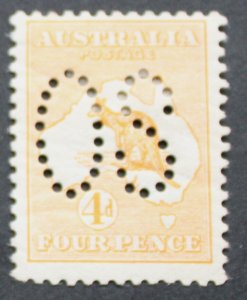 Australia 1913 Four Pence Kangaroo Official SG O6 mint
