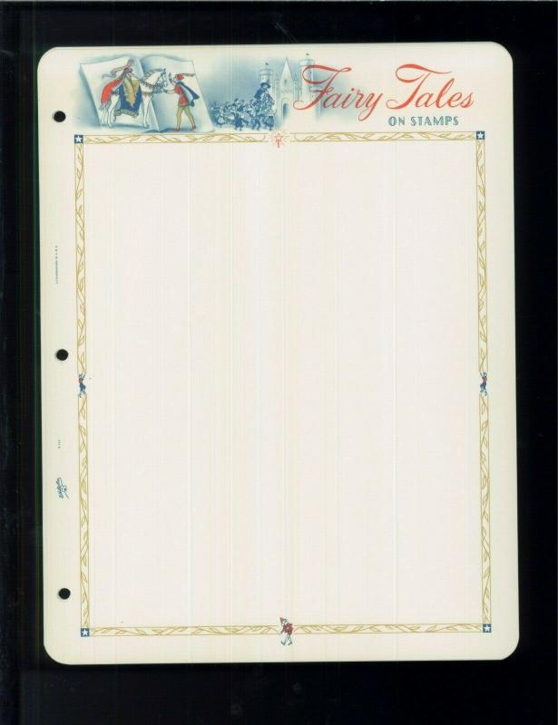 White Ace Historic Stamp Album Pages Fairy Tales Topical Blank Pages Pack of 12
