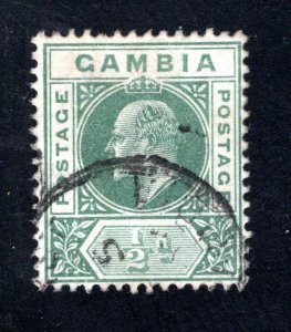 Gambia  SC# 28  VF, Used, King Edward VII, CV $2.75  ....  2280023