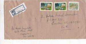Sri Lanka Negombo to London UK Registered cover written VGC