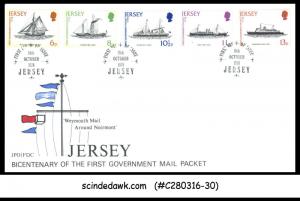 JERSEY - 1978 BICENTENARY OF THE 1st GOVERNMENT MAIL PACKET / SHIPS - 5V - FDC