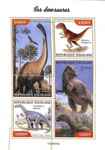 A9672 - TOGOLESE - MISPERF ERROR Stamp Sheet - 2022 - Dinosaurs-