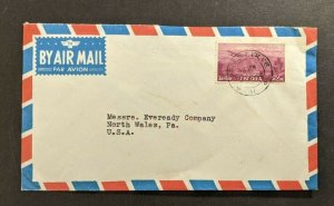 1955 India Airmail Cover to North Wales PA USA