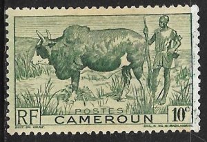 Cameroun 304: 10c Zebu (Bos primigenius indicus), Herdsman, MH, VF