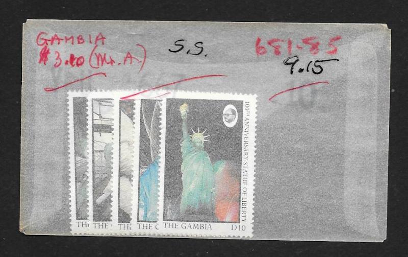 GAMBIA Sc#681-685 Mint Never Hinged Short Set