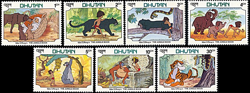 Bhutan 340-346, MNH, Disney's The Jungle Book short set