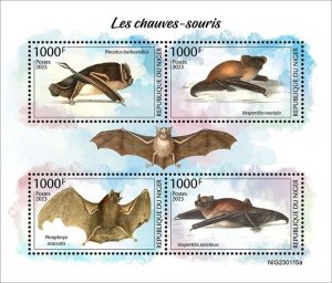 NIGER - 2023 - Bats - Perf 4v Sheet - Mint Never Hinged