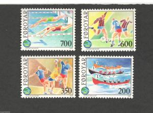 1989 Faroe Islands SC #193-196 ATLANTIC SPORTS GAMES MNH stamps