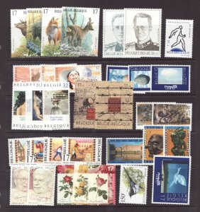 Belgium 1997-98 (35 stamps) - MNH Mini Thematic Sets Cv$46.50