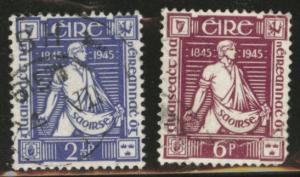 Ireland Scott 131-2 used 1944 Sower stamp set wmk 262 CV$6