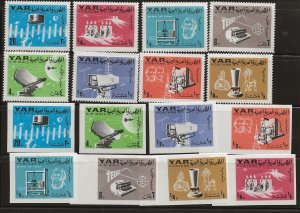 YEMEN Sc 219-219G NH PERF&IMPERF SETS of 1966 - TELECOMMUNICATIONS