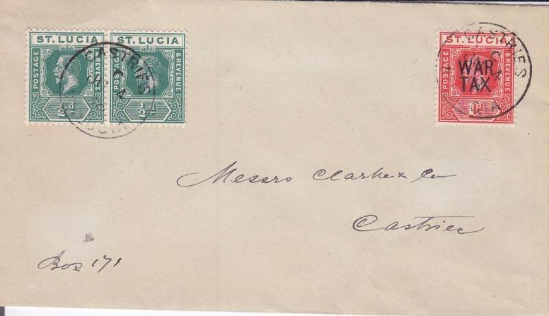 1918, Castries, St. Lucia, Local Delivery, See Remark (22206)