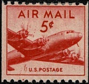 1947 United States Air Mail Scott Catalog Number C37 Unused Hinged