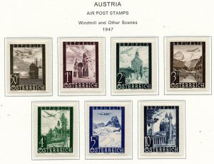 Austria Scott C47-C53 MNH 1947 Air Post Issue