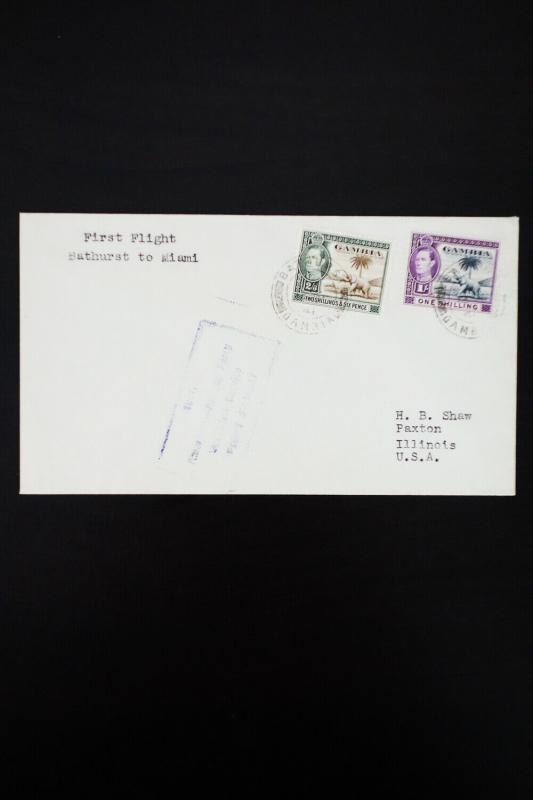 Gambia First Flight Stamped Cover