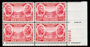 SC# 786 - (2c) - Jackson & Scott, MNH plate block/4 - LR # 21608