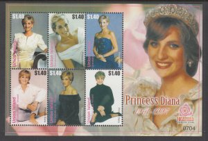 St Vincent Grenadines Union Island 324 Princess Diana Souvenir Sheet MNH VF